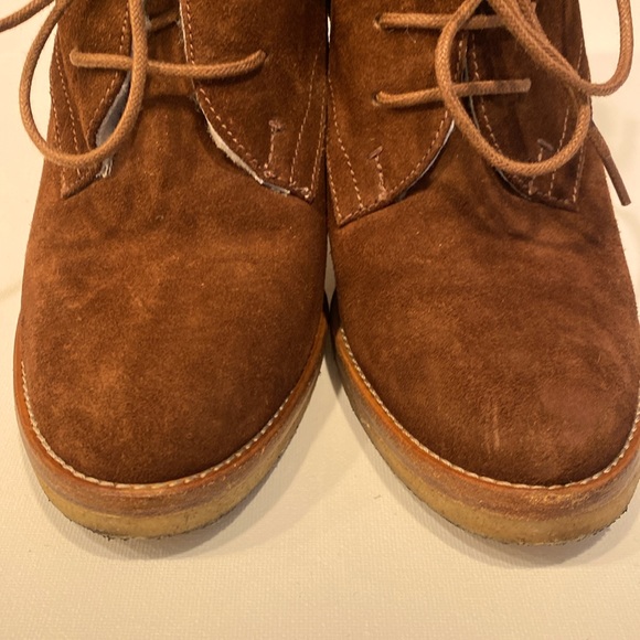 Ralph Lauren Collection Brown Franny Suede Bootie Shoes Size 7.5 - Picture 8 of 13